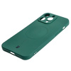 Etui silikonowe z pierścieniem magnetycznym Bizon Case Silicone Magnetic do iPhone 14 Pro Max, ciemnozielone