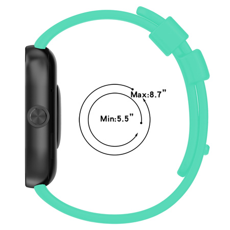 Pasek Bizon Strap Watch Silicone B do Redmi Watch 4 / Xiaomi Smart Band 9 Pro / 8 Pro, ciemno-miętowy