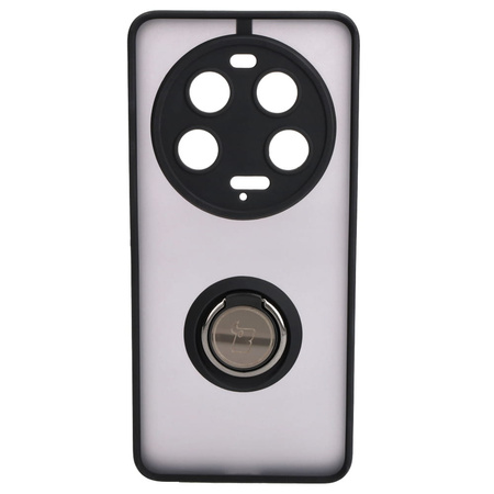 Etui z uchwytem na palec Bizon Case Hybrid Ring do Xiaomi 13 Ultra, przydymione z czarną ramką