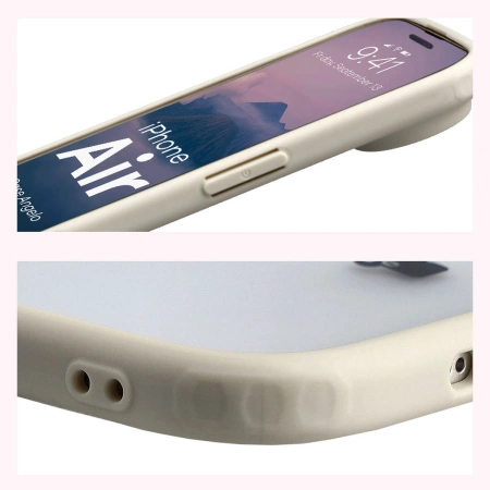 Etui Bizon Case Angelo do iPhone Air, półprzezroczyste z beżową ramką