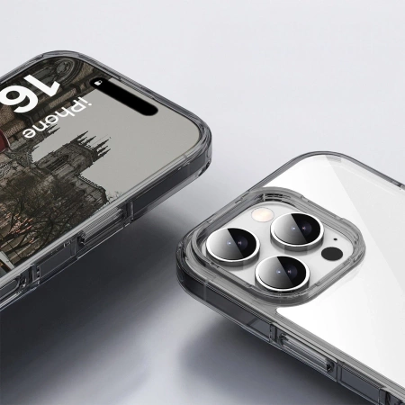 Etui Bizon Case Halo do iPhone 16 Pro, przydymione-czarne