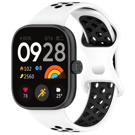 Pasek Bizon Strap Watch Octo do Redmi Watch 4 / Xiaomi Smart Band 9 Pro / 8 Pro, biało-czarny