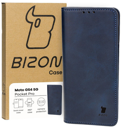 Etui z klapką Bizon Case Pocket Pro do Motorola Moto G54 5G, granatowe