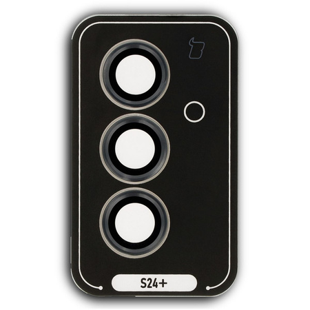 Szkło na aparat z aplikatorem Bizon Glass Snap Lens do Galaxy S24 Plus, 1 zestaw, czarna ramka