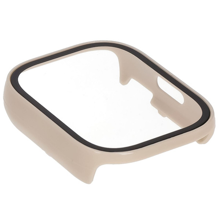 Etui ze szkłem do zegarka Bizon Case+Glass Watch do Xiaomi Redmi Watch 5 Lite, beżowe