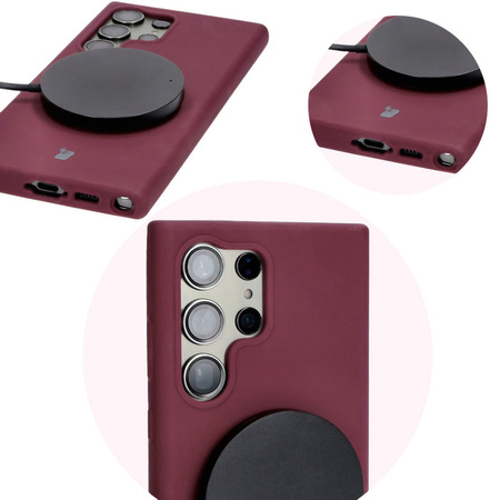 Silikonowe etui Bizon Soft Case do Galaxy S23 Ultra, ciemnofioletowe