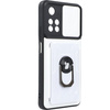 Etui Bizon Case Camshield Card Slot Ring do Xiaomi Redmi Note 11 Pro+ 5G, białe
