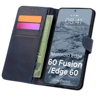 Etui z klapką Bizon Case Pocket do Motorola Edge 60 Fusion / 60, granatowe