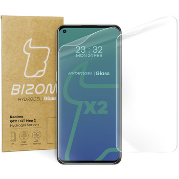 Folia hydrożelowa na ekran Bizon Glass Hydrogel Front Duo do Realme GT 2 / GT Neo 2 / GT Neo 3T, 2 sztuki