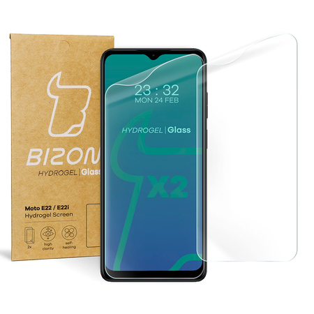 Folia hydrożelowa na ekran Bizon Glass Hydrogel Front Duo do Motorola Moto E22 / E22i, 2 sztuki