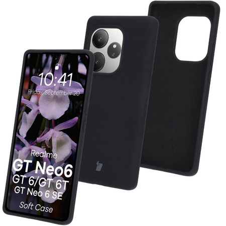 Silikonowe etui Bizon Soft Case do Realme GT 6 / 6T / Neo 6 / Neo 6 SE, czarne
