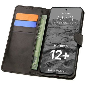 Etui z klapką Bizon Case Pocket do Realme 12+, czarne
