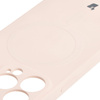 Etui silikonowe z pierścieniem magnetycznym Bizon Case Silicone Magnetic do iPhone 13 Pro, beżowe