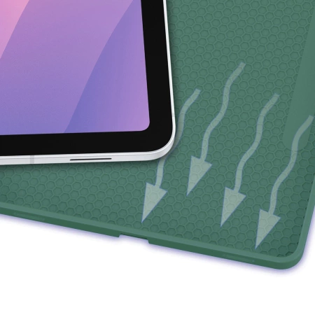 Etui z klapką Bizon Case Tab Lizard do Galaxy Tab S11, ciemnozielone