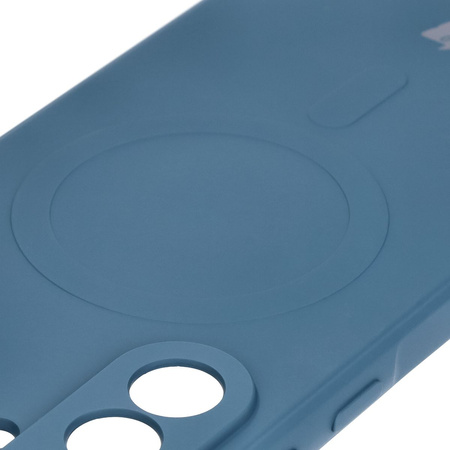 Silikonowe etui z pierścieniem magnetycznym Bizon Case Silicone Magnetic Sq do Galaxy A36 5G, granatowe