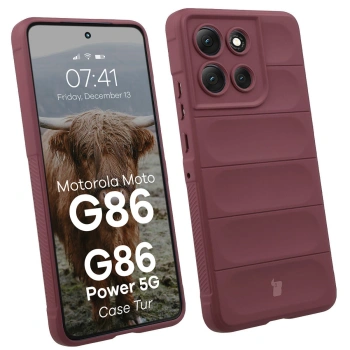 Pancerne etui Bizon Case Tur do Motorola Moto G86 5G / G86 Power 5G, burgundowe