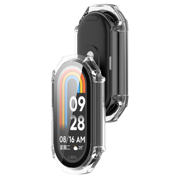 Etui ze szkłem do zegarka Bizon Case Watch Adamo do Xiaomi Smart Band 9, przeźroczyste