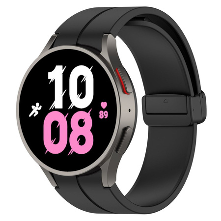 Silikonowy pasek Bizon Strap Watch Silicone L do Galaxy Watch FE/7/6/6 Classic/5/5 Pro/4/4 Classic, czarny