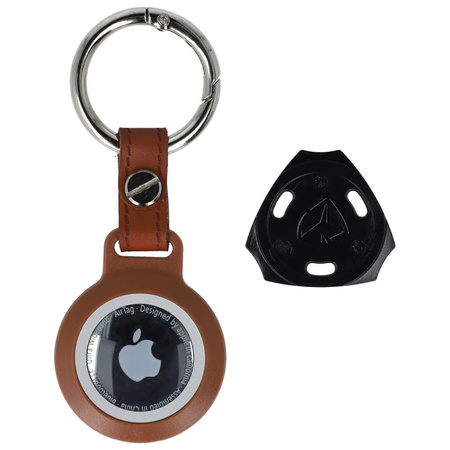 Etui Bizon Case Locator Waterproof do Apple AirTag, brązowe