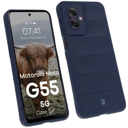 Pancerne etui Bizon Case Tur do Motorola Moto G55 5G, granatowe