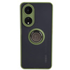 Etui z uchwytem na palec Bizon Case Hybrid Ring do Oppo A98 5G, przydymione z zieloną ramką