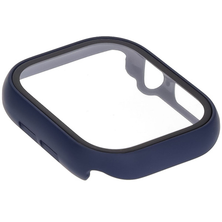 Etui ze szkłem do zegarka Bizon Case+Glass Watch do Apple Watch 10 46mm, ciemnoniebieskie
