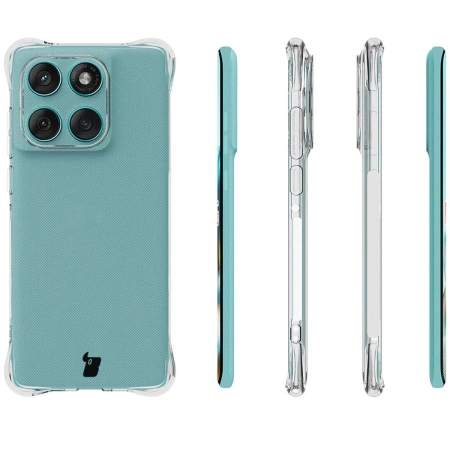 Elastyczne etui + 2x folia na ekran Bizon Case Clear Pack do Motorola Edge 60 / 60 Fusion