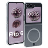 Etui z pierścieniem magnetycznym Bizon Case CrystalO do Galaxy Z Flip7 FE / Z Flip6, przezroczyste
