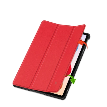 Etui z klapką Bizon Case Tab Croc do Xiaomi POCO Pad M1 / Redmi Pad 2 Pro, czerwone