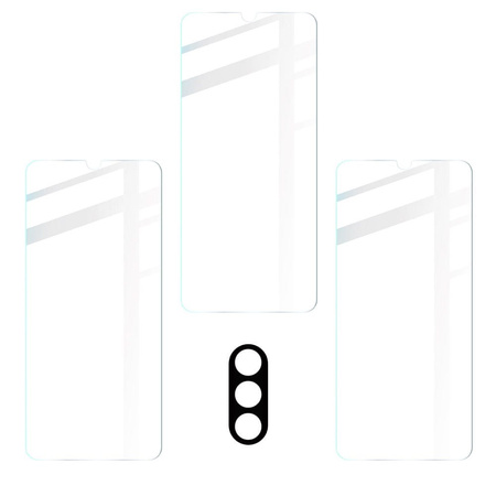 Szkło hartowane Bizon Glass Clear - 3 szt. + obiektyw, Moto E20