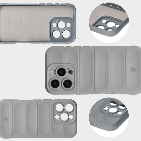 Pancerne etui Bizon Case Tur do iPhone 16 Pro, jasnoszare