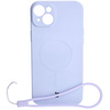 Etui silikonowe z pierścieniem magnetycznym Bizon Case Silicone Magnetic do iPhone 15 Plus, jasnofioletowe