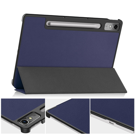 Etui Bizon Case Tab Croc do Lenovo Tab P12 12.7 TB 370, granatowe