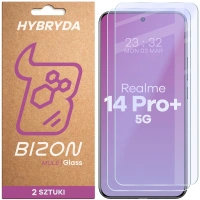 Elastyczne szkło hybrydowe Bizon Glass Mule Duo do Realme 14 Pro Plus 5G, 2 sztuki