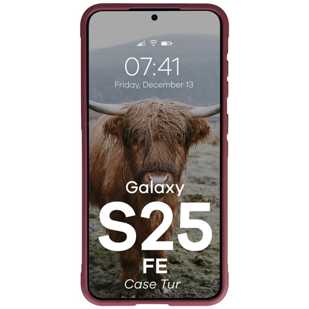 Pancerne etui Bizon Case Tur do Galaxy S25 FE, burgundowe