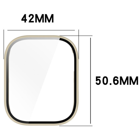 Etui ze szkłem do zegarka Bizon Case Watch Adamo do Xiaomi Redmi Watch 5 Lite, beżowe