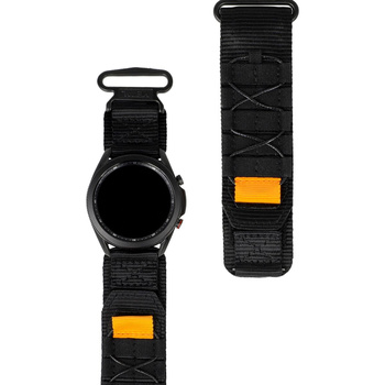 Sportowy pasek do zegarka Bizon Strap Watch Adventure do Galaxy Watch 22mm, czarny