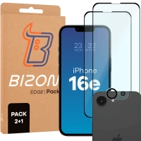 2x Szkło + szybka na aparat Bizon Edge 2 Pack do iPhone 16e