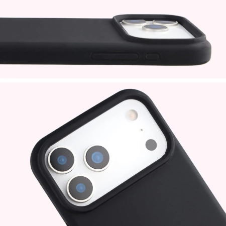 Silikonowe etui Bizon Soft Case do iPhone 17 Pro Max, czarne