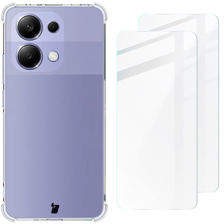 Etui + 2x szkło Bizon Case Clear Pack do Xiaomi Redmi Note 13 4G, przezroczyste