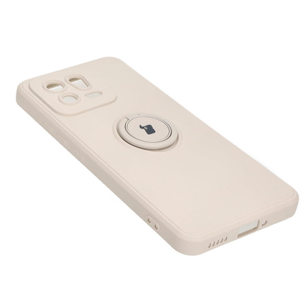 Etui Bizon Case Silicone Ring Sq do Xiaomi 13, beżowe