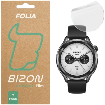 Folia hydrożelowa na ekran Bizon Glass Watch Hydrogel Duo do Xiaomi Watch S4, 2 sztuki