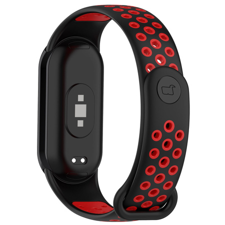 Pasek Bizon Strap Watch Octo do Xiaomi Mi Smart Band 8, czarno-czerwony