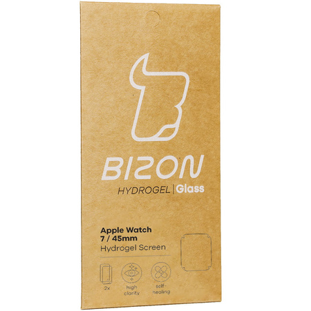 Folia hydrożelowa na ekran Bizon Glass Hydrogel, Apple Watch 8/7 45mm, 2 sztuki