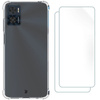 Etui + 2x folia Bizon Case Clear Pack do Motorola Moto E22 / E22i, przezroczyste