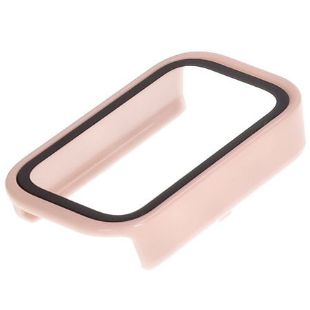 Etui ze szkłem do zegarka Bizon Case Watch Adamo do Xiaomi Smart Band 9 Active / Redmi Band 3, różowe