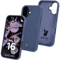 Silikonowe etui Bizon Soft Case do iPhone 16, ciemnoniebieskie