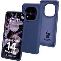 Silikonowe etui Bizon Soft Case do Xiaomi Redmi Note 14 Pro Plus 5G, ciemnoniebieskie