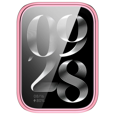 Etui z osłoną ekranu Bizon Case Watch Felipe do Xiaomi Mi Smart Band 9 Pro, różowe