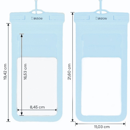Etui wodoszczelne Bizon Case Hydrowrap, 2 sztuki, jasnoniebieskie